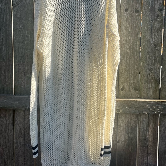 American Eagle Outfitters Cardigan Mesh Varsity Button sweater - Picture 6 of 8